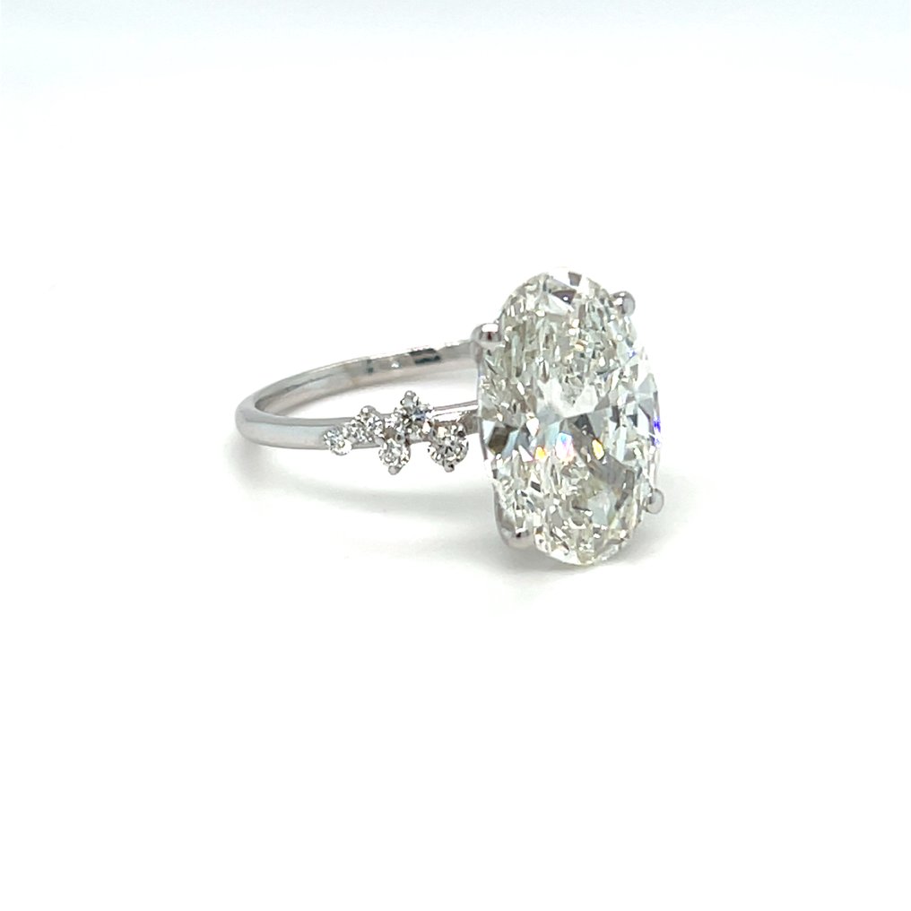 Ring - 14 kt. White gold -  4.02ct. tw. Diamond (Lab-grown) - Diamond #2.1