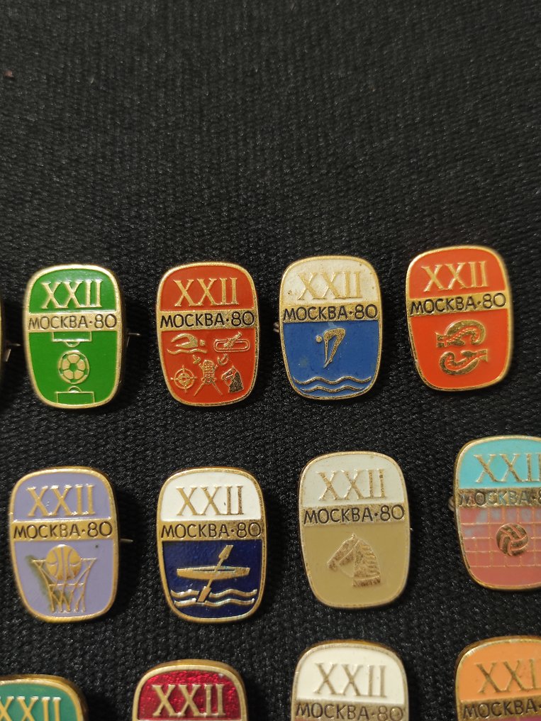 1980 - Συλλογή παλαιών μεταλλίων Ολυμπιακών Αγώνων (21 τεμάχια). Ολυμπιάδα 80. USSR. #2.1