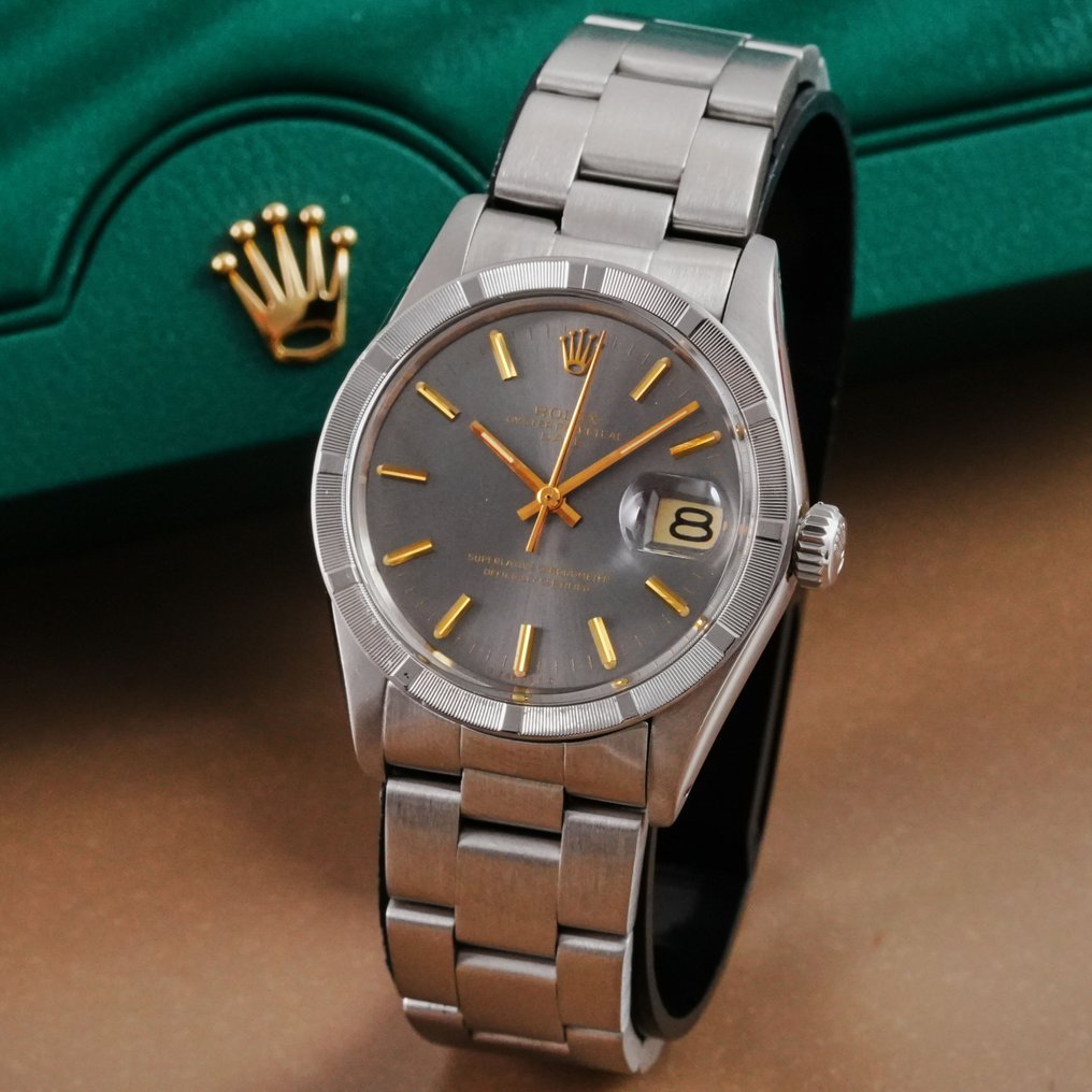 Rolex - Oyster Perpetual Date Sigma Ghost Dial Engine-Turned Bezel - 15010 - Miehet - 1970-1979 #1.0