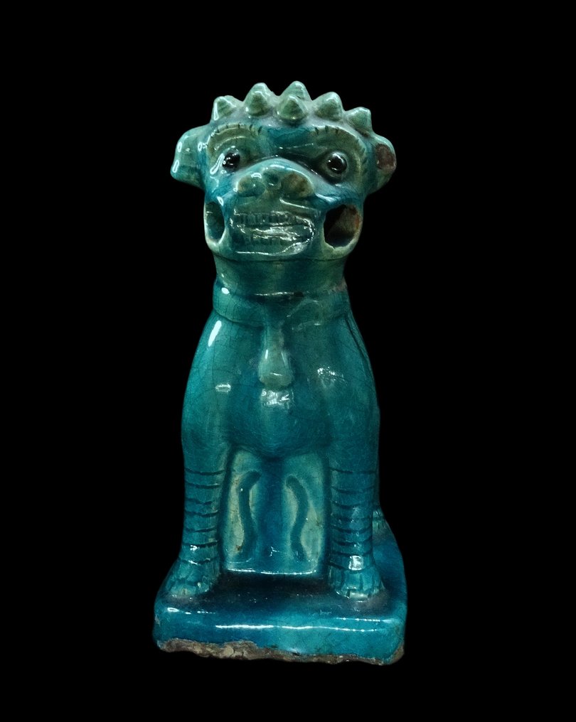 中国古代 青绿色珐琅瓷佛像 - 明代  (没有保留价) #1.0