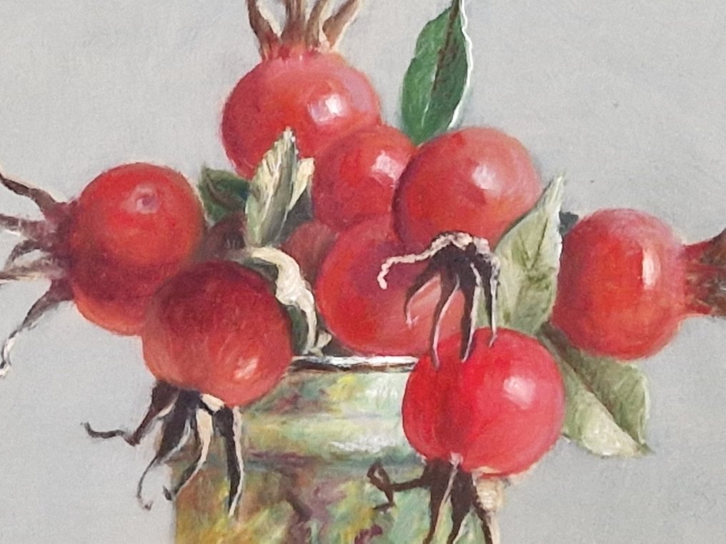 Hans Habraken (1946) - Stilleven met rozenbottels #3.2