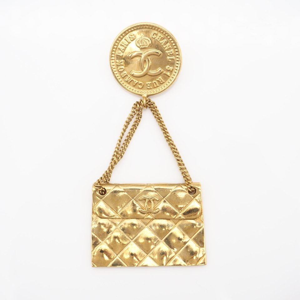 Chanel - Placat cu aur - Broșă - Bag Charm Style #1.0