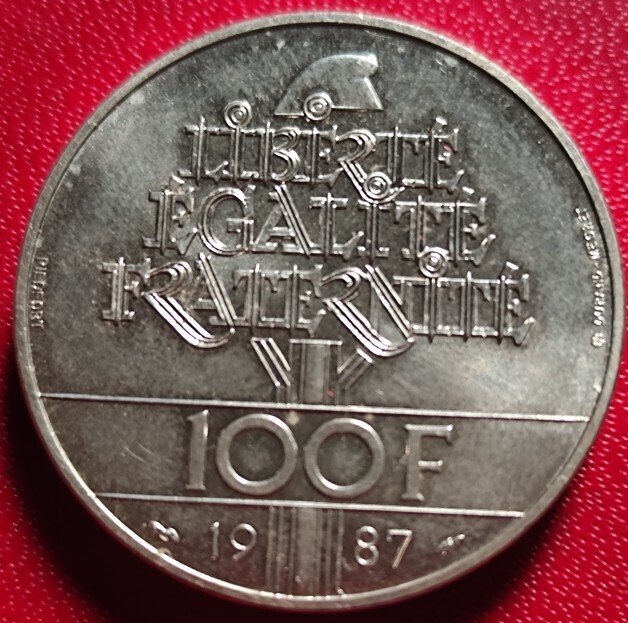 Γαλλία. 100 Francs 1987 La Fayette. Piedfort en argent (χωρίς τιμή ασφαλείας) #2.1