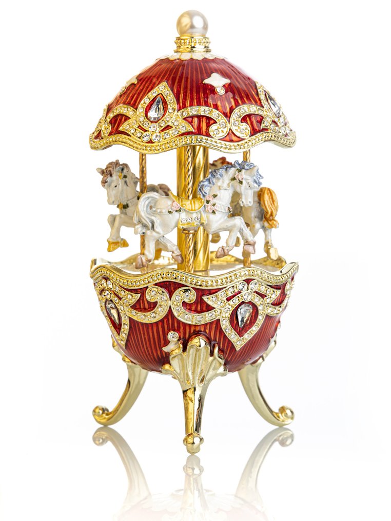 Keren Kopal - 音樂首飾盒 - 2024 - 红色上发条的马旋转木马 #2.1
