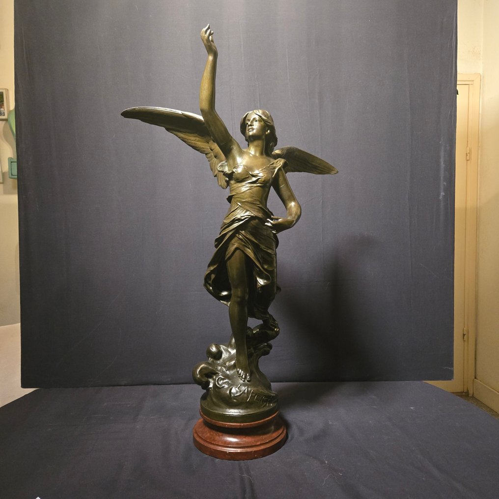 HPLE - 雕刻, La Pensee - 78 cm - 青銅色, 大理石 #1.0