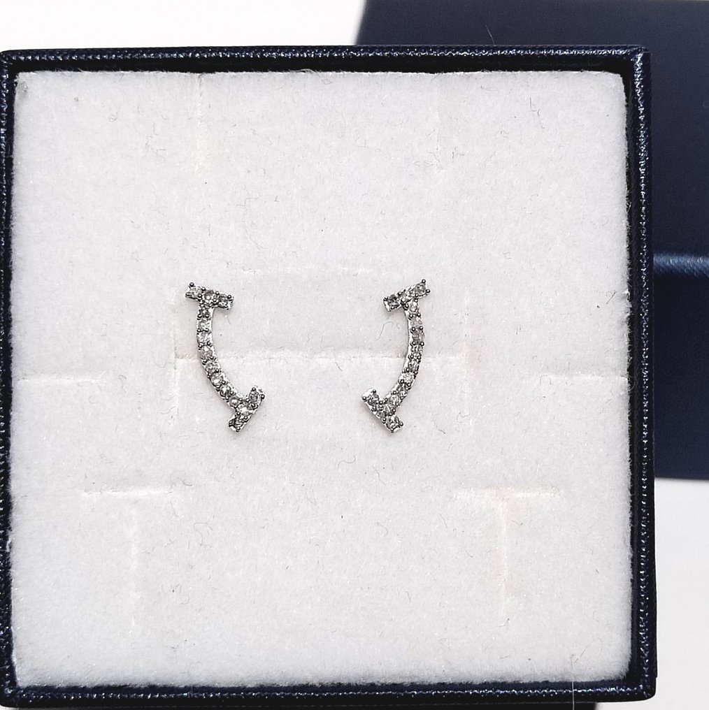 Utan reservationspris - Örhängen - 18 kt Vittguld -  0.20ct. tw. Diamant (Natural)  #2.1