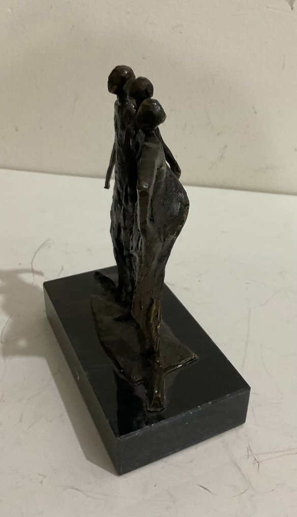 Statua, Drie personen - 13 cm - metallo platinato #1.0