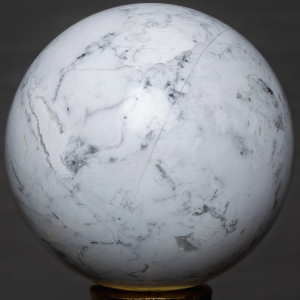 Χαολίτης Λεπτά γυαλισμένη σφαίρα Howlite - Ύψος: 7.48 cm - Πλάτος: 7.48 cm- 643 g #1.0