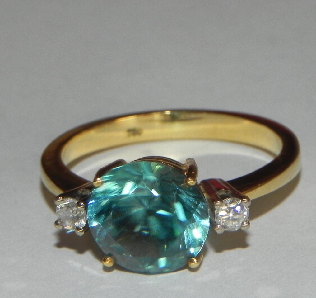 Anillo - 18 quilates Oro amarillo Zircón - Diamante #1.0