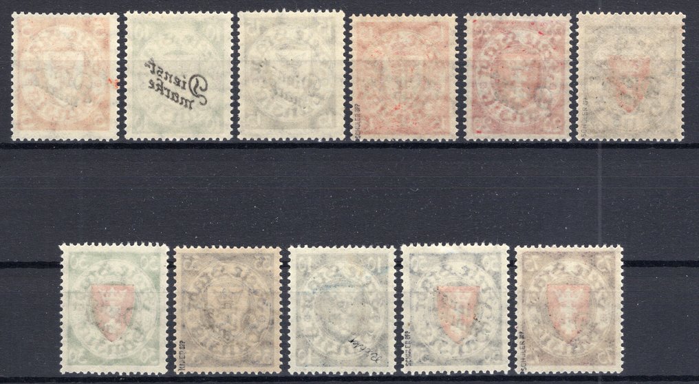 Danzig 1924 - Marcas de serviço bom conjunto /MNH - Michel D41/51 #1.0