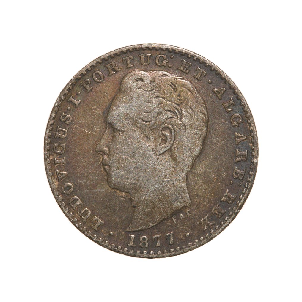 葡萄牙. D. Luís I (1861-1889). 100 Reis 1877 - 2º Tipo - Escassa  (沒有保留價) #1.0