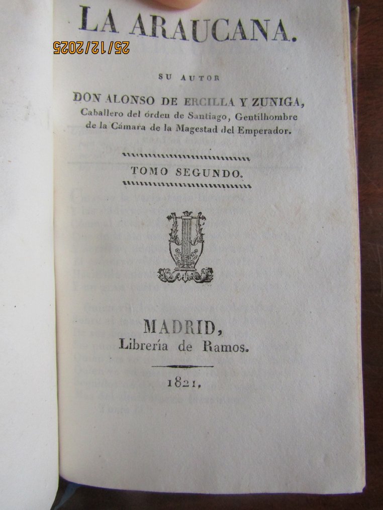 Alonso de Ercilla y Zúñiga. - La araucana - 1821 #4.3