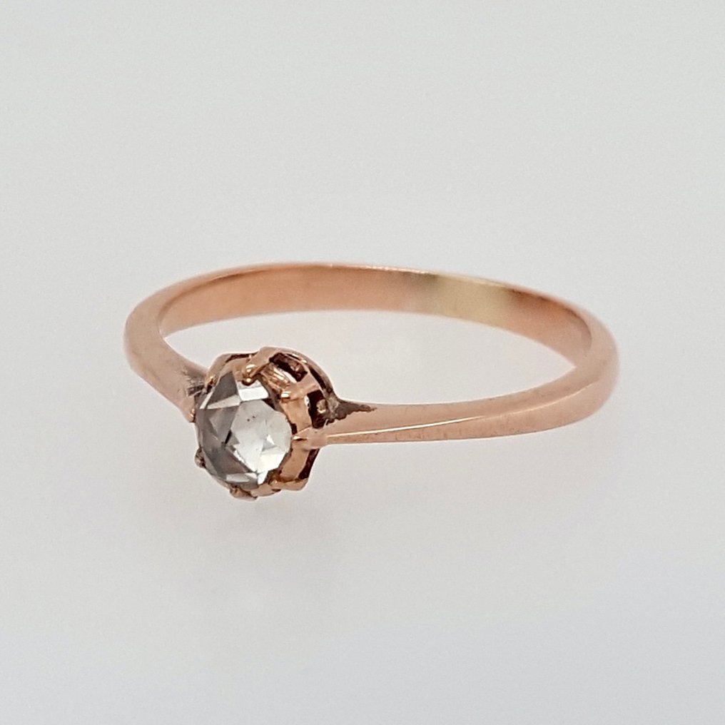 没有保留价 - 戒指 - 14K包金 玫瑰金 -  0.15ct. tw. 钻石 (天然)  #4.3