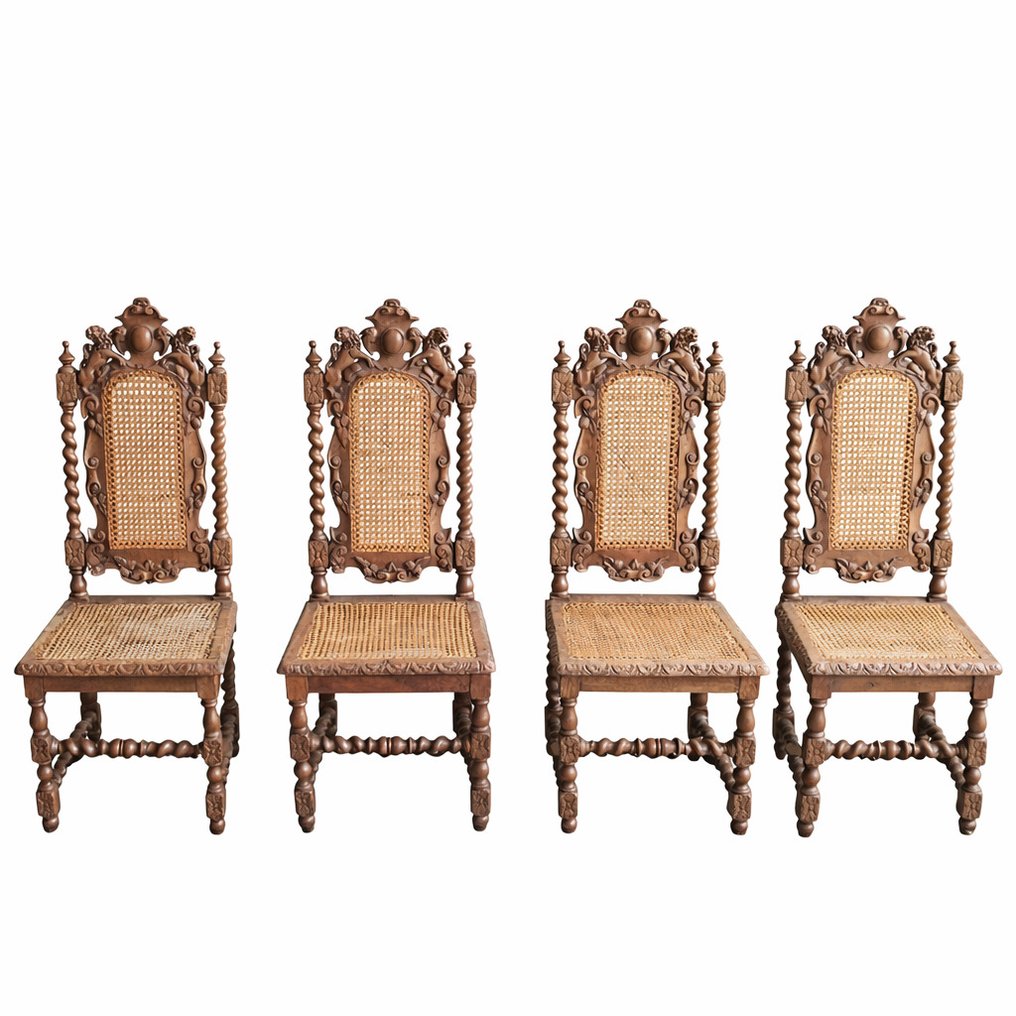 Καρέκλα τραπεζαρίας (4) - Oak - Neo renaissance καρέκλες. #1.0