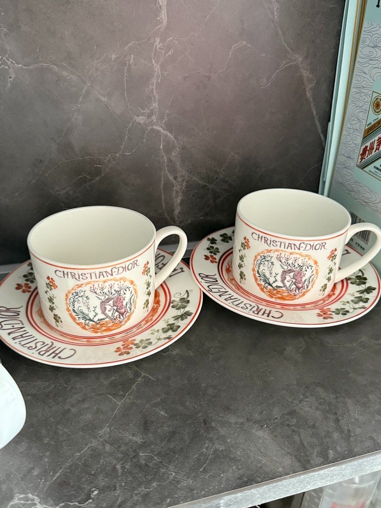 Dior - Dior Coffee Cup and Saucer Set - 整套咖啡杯具 (4) - 陶瓷 #1.0