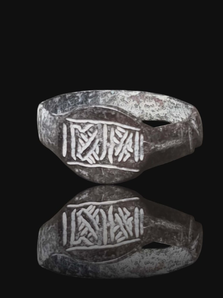 中世紀，十字軍時代 青铜帝国军事印章 戒指  (沒有保留價) #1.0