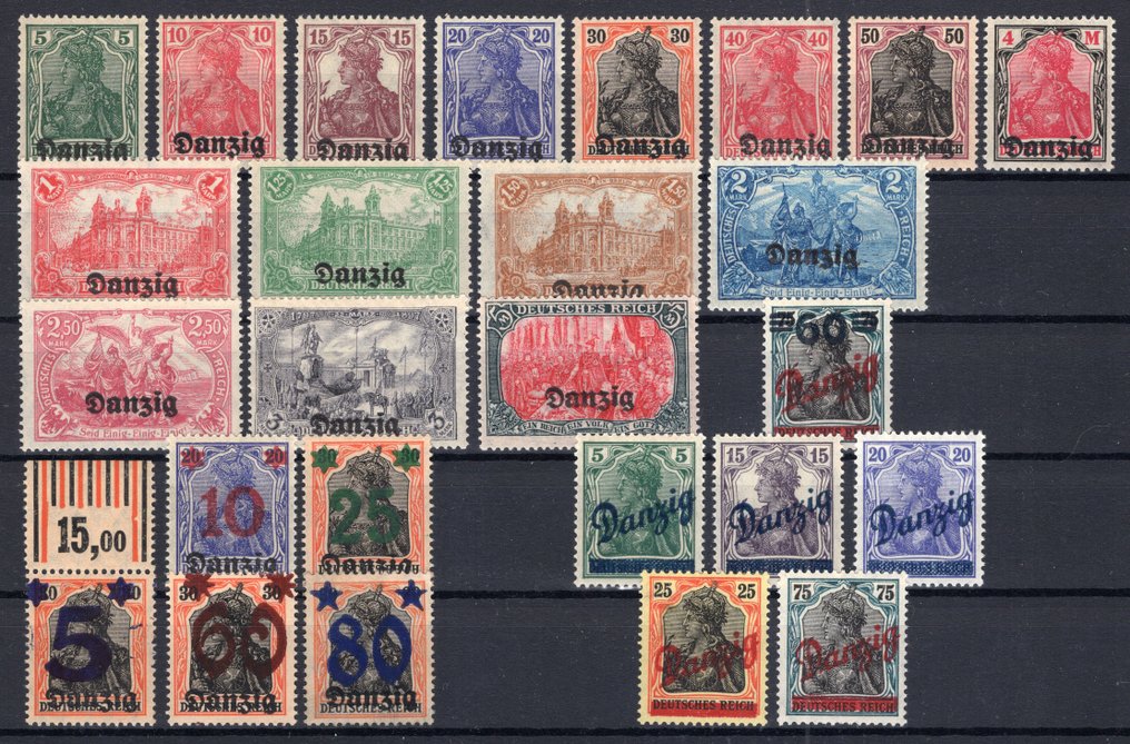 Danzig 1920/1921 - Partida de emissões de Freimarken Germania #1.0