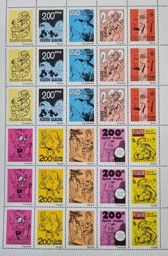 Γαλλία 1993/1993 - Πίνακας με 42 αυτοκόλλητα Fluide Glacial. - FLUIDE GLACIAL #1.0