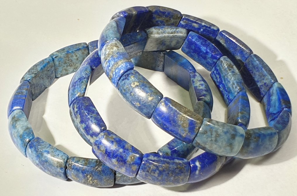 3 条阿富汗天然青金石手链 - 非常特别 - 手镯 #1.0