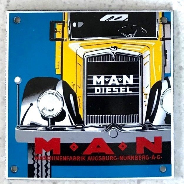 Osram, Veedol, MAN Diesel, La Giraffe - 一套4个搪瓷广告牌 - 廣告牌 (4) - 瑪瑙 #3.2