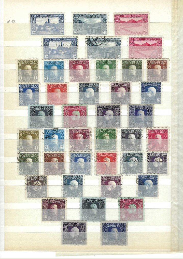 奥地利 1867 - 丰富的奥地利邮政波斯尼亚-赫塞哥维纳藏品，涵盖1879年至1904年，附带邮票。 #3.2