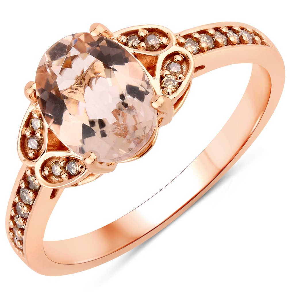 Δαχτυλίδι - 14 καράτια Ροζ χρυσό -  1.47ct. tw. Μοργκανίτης - Διαμάντι #1.0