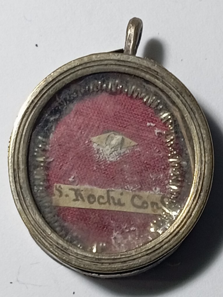  聖物匣 - 鍍銀, 玻璃, 紡織品 - 1800-1850 - San Rocco  #1.0