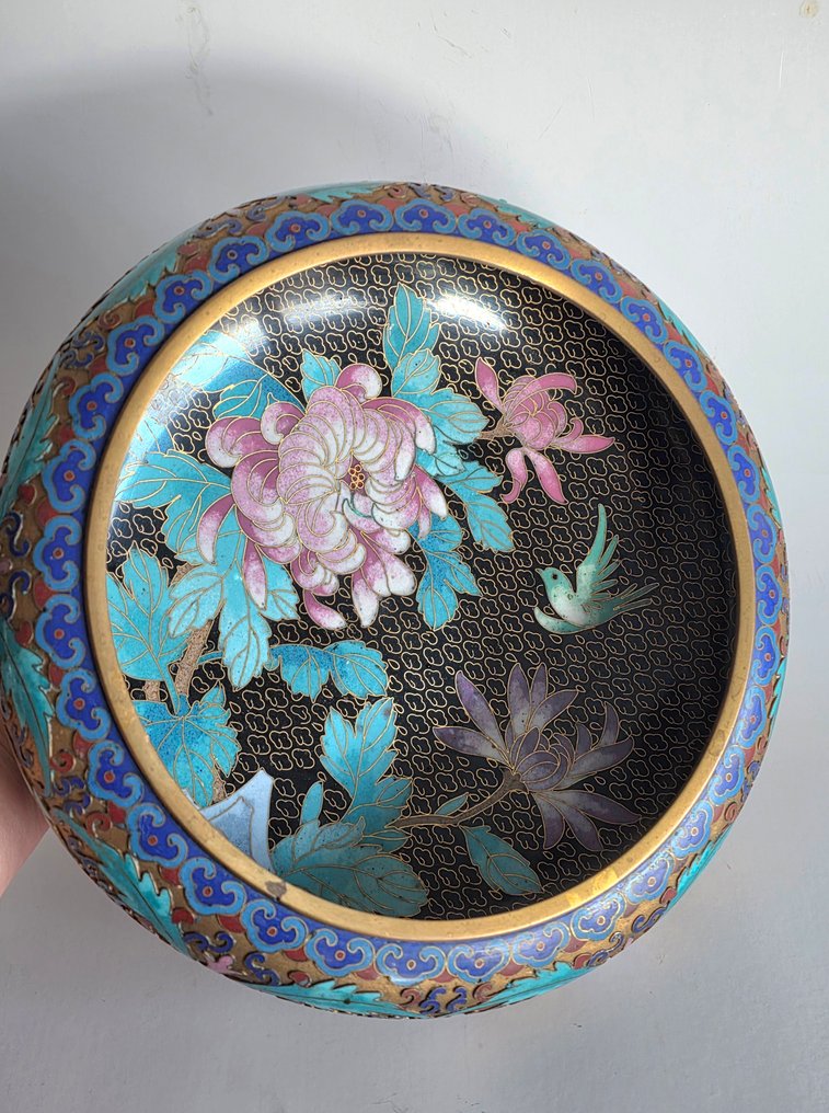 Piatto da portata - cloisonné emaille - Rame - Bowl cinese #1.0