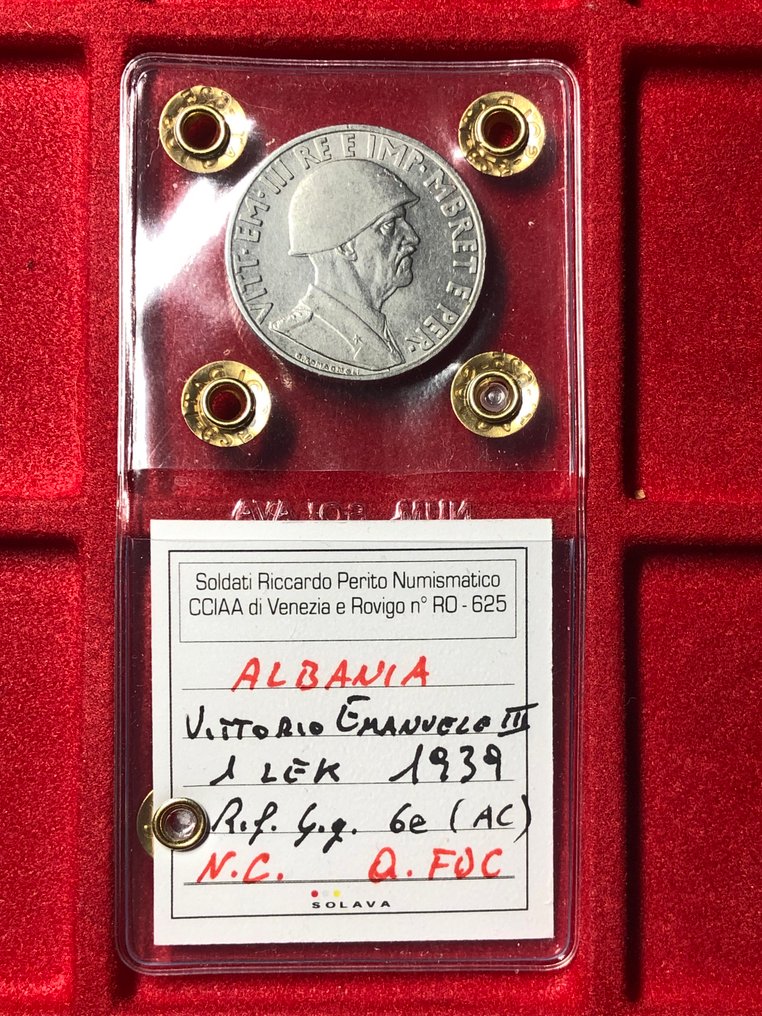 Albanië (Italiaans protectoraat) Vittorio Emanuele III. 1 Lek 1939 XVIII  (Zonder minimumprijs) #4.3