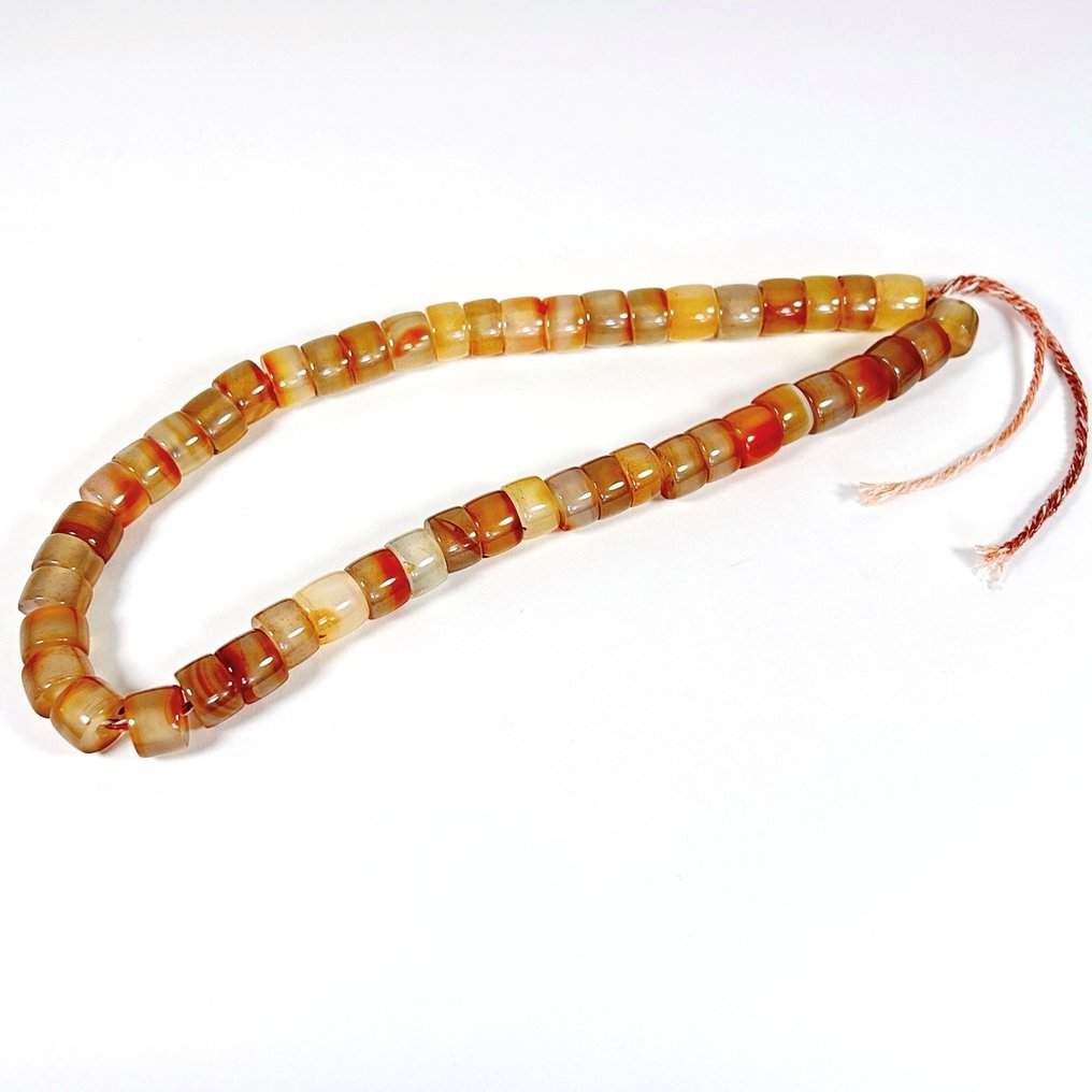 Agate Collier en agate bandée vintage naturel - Hauteur : 10 mm - Largeur : 12 mm- 112 g #1.0