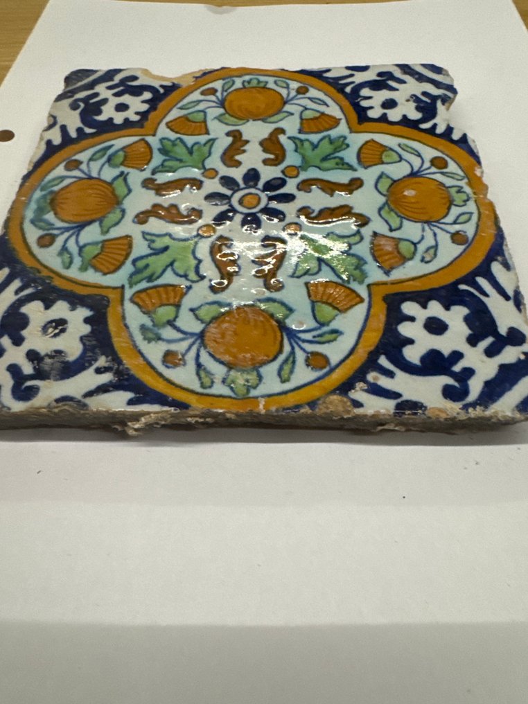 Antik Cserép - Delft csempe pampadour - Antik - 1600-1650  #4.3