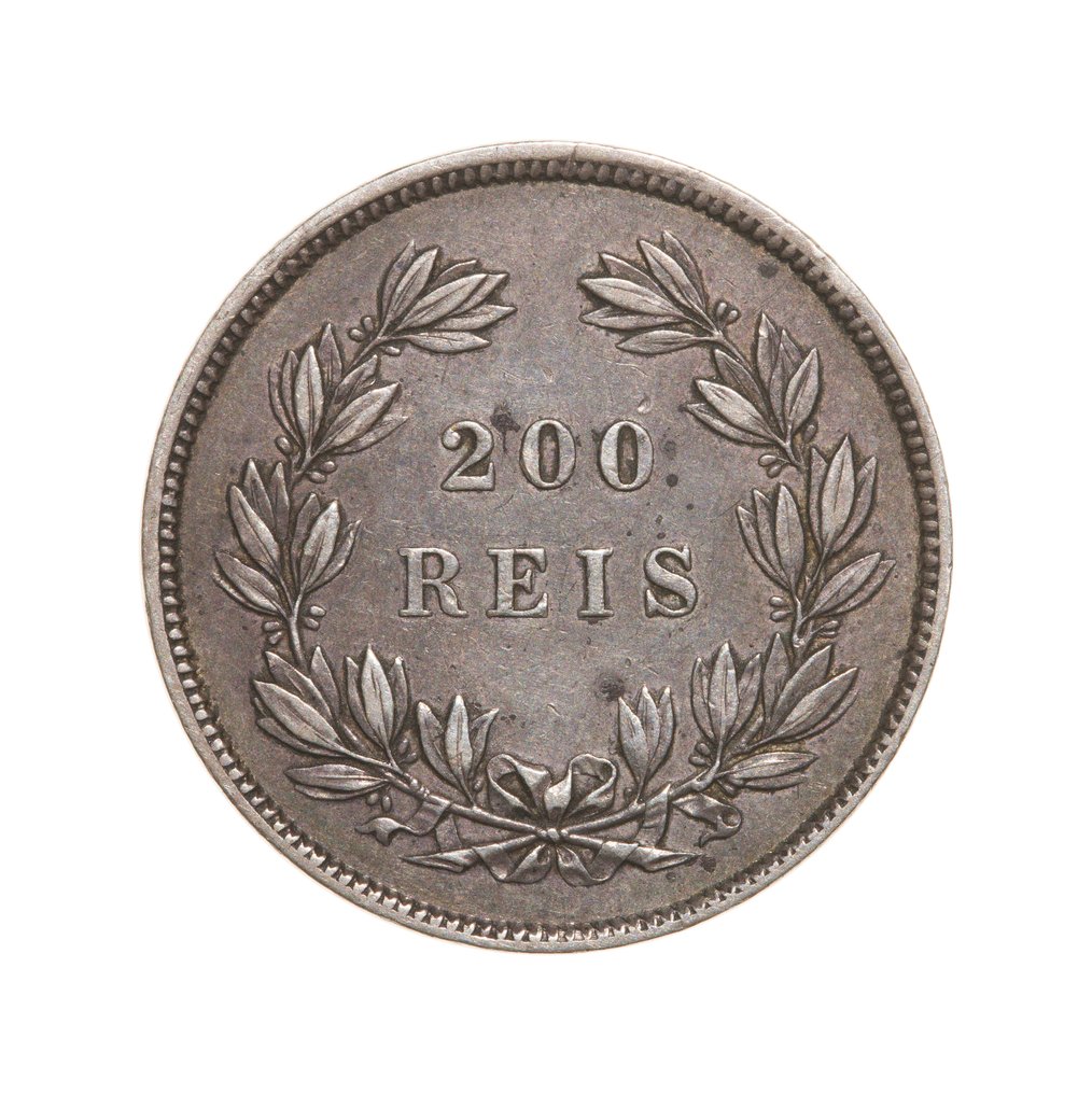 Πορτογαλία. D. Maria II (1834-1853). 200 Reis 1838 - Data Emendada (8 sobre 6) - Escassa #1.0