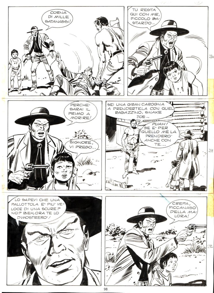 Letteri, Guglielmo - 2 Original page - Tex #406 - "Uomini crudeli" - 1994 #1.0