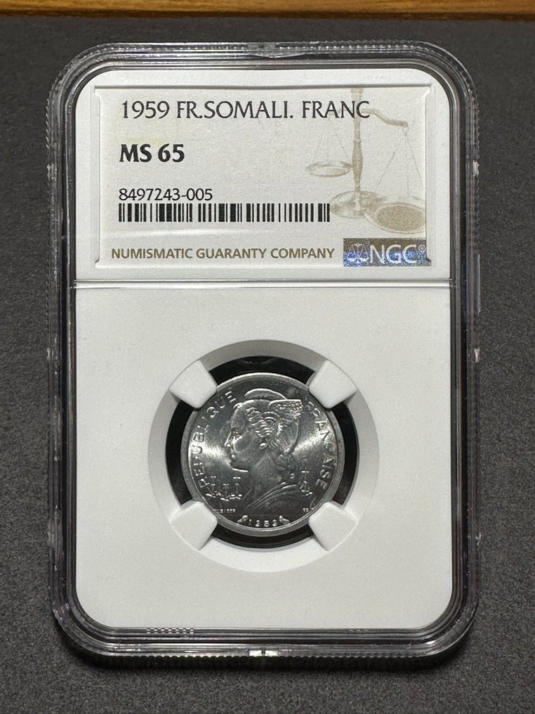 法属索马里兰. 1 Franc 1959. NGC MS65  (没有保留价) #1.0