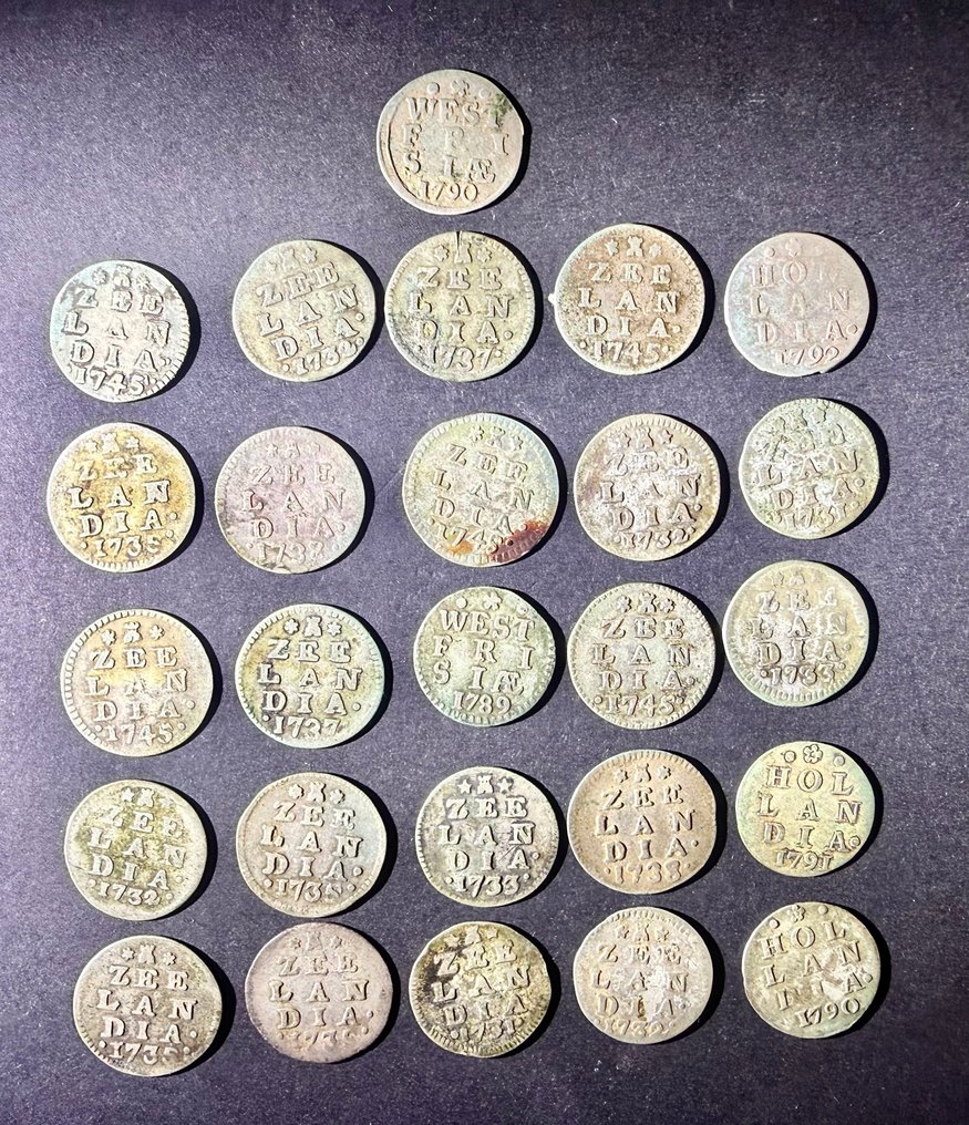 荷兰. 2 Stuiver Lot of 26 coins  (没有保留价) #1.0
