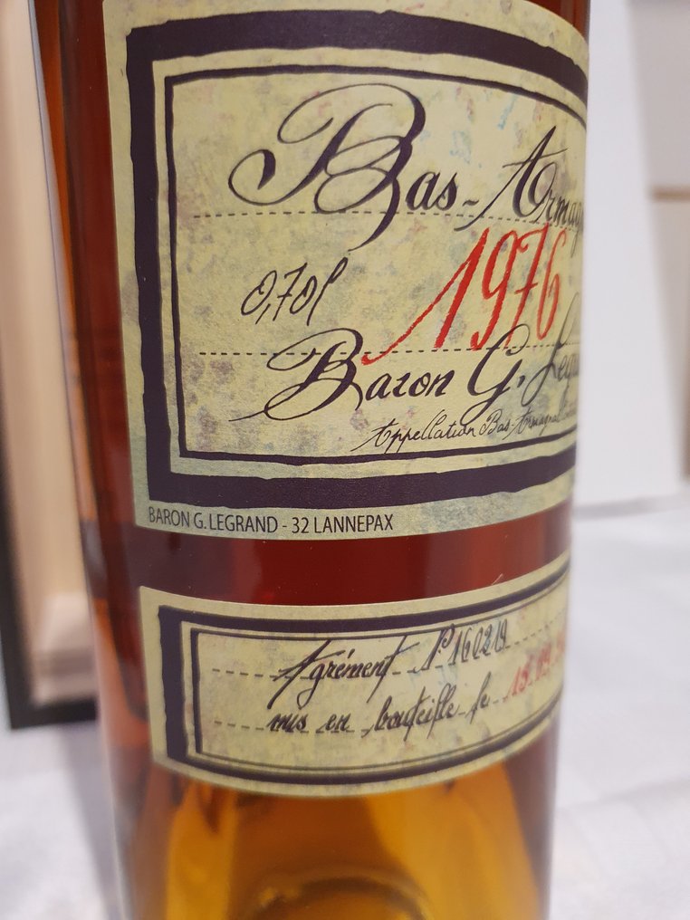 Baron Gaston Legrand 1976 - Bas-Armagnac millésime   - b. 2023  - 70cl #3.2