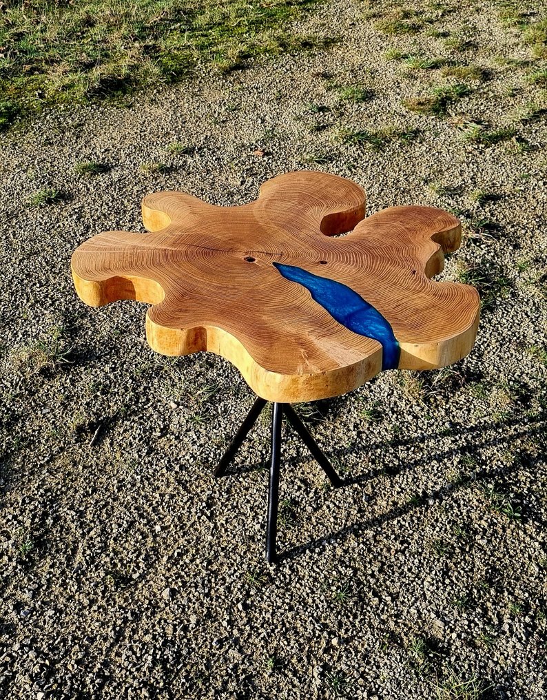 gp_woodepoxy - gp_woodepoxy - 咖啡桌 - 木, 环氧树脂，钢 - 手工制作的桌子 #3.2