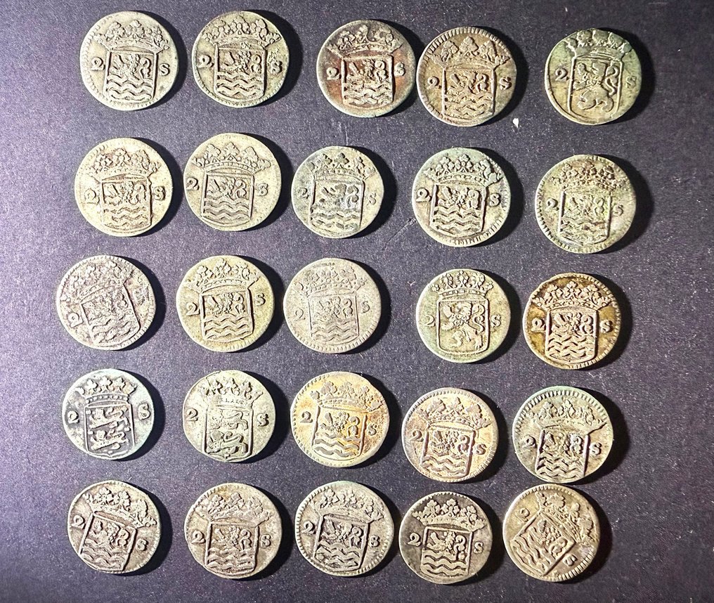 Paesi Bassi. 2 Stuiver Lot of 25 coins  (Senza prezzo di riserva) #1.0