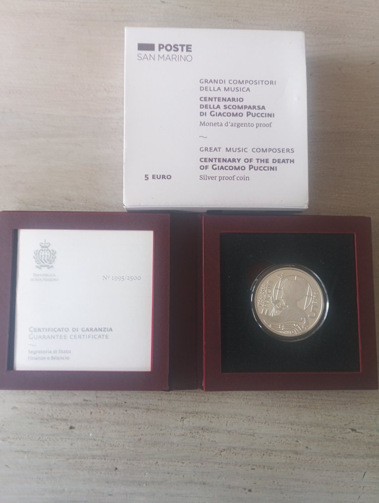 Σαν Μαρίνο. 5 Euro 2024 "Giacomo Puccini" Proof (χωρίς τιμή ασφαλείας) #2.1