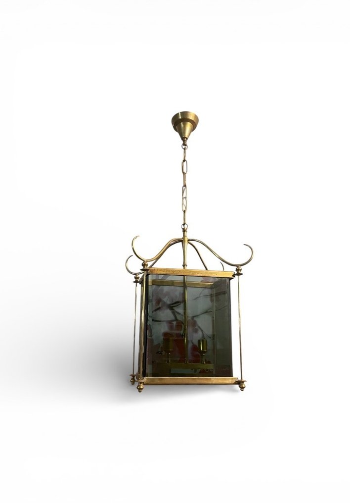Hanging lamp - Cast brass, Tempered glass #2.1