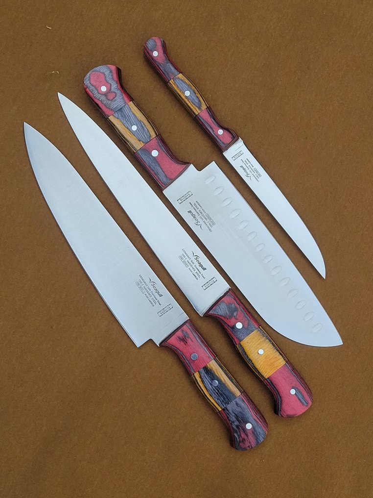 Cuțit bucătărie - Chef's knife - Oțel, Piele, Lemn - Emiratele Arabe Unite - Cu Leather poch #1.0