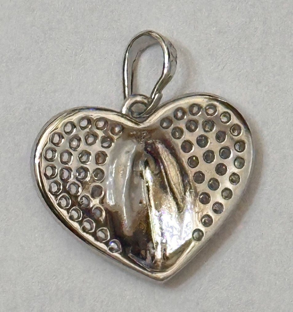 Colar de Madre de Perla e Virgem Lourdes. Protetor de Santas. Alta qualidade. - Colar com pingente - Prata 925. #3.2