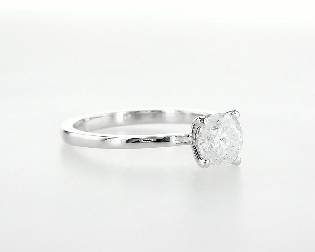 No reserve price - Engagement ring - 14 kt. White gold -  0.95ct. tw. Diamond (Natural) #3.2