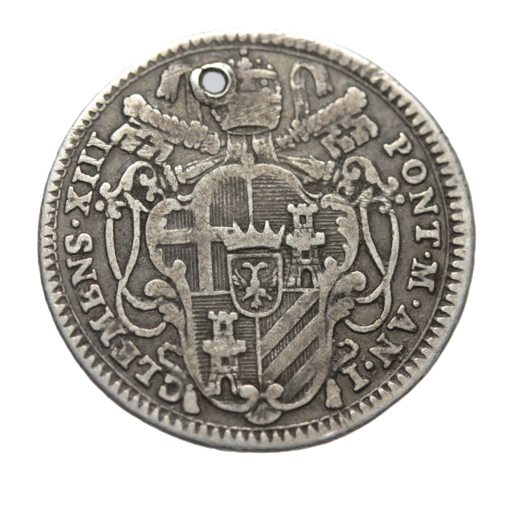 意大利 - 教皇国 Clemente XIII (1758-1769). Doppio Giulio 1758  (没有保留价) #2.1