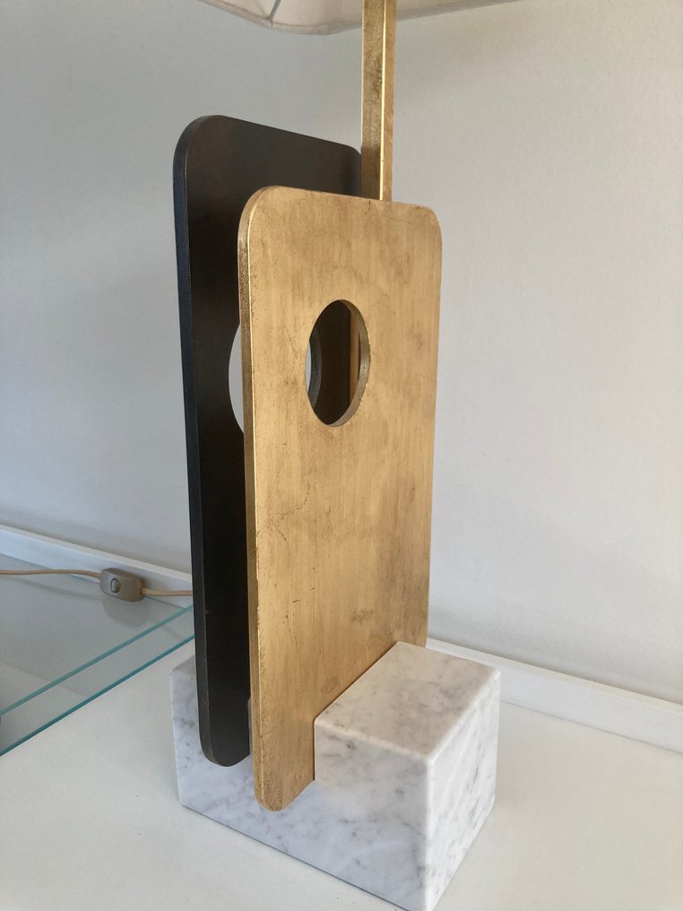 Esperia - Centro Stile Esperia - 台灯 - Due / Tre Piastre - Carrara大理石, 铁, 真丝 #3.2