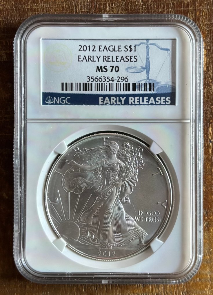 Stati Uniti. 1 Dollar 2012 American Silver Eagle. NGC MS70 Early release  (Senza prezzo di riserva) #1.0