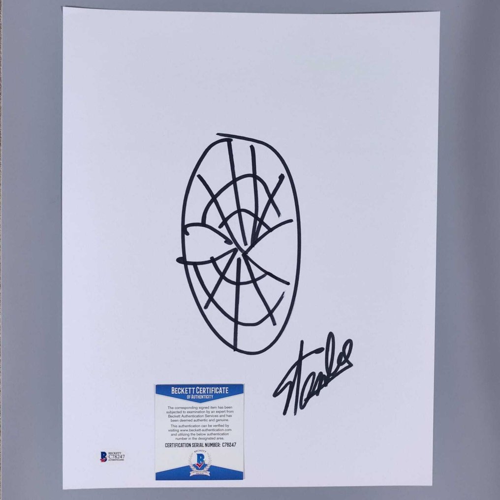 Stan Lee – Original Hand-Drawn Spider-Man Sketch – Signed – Beckett COA #1.0