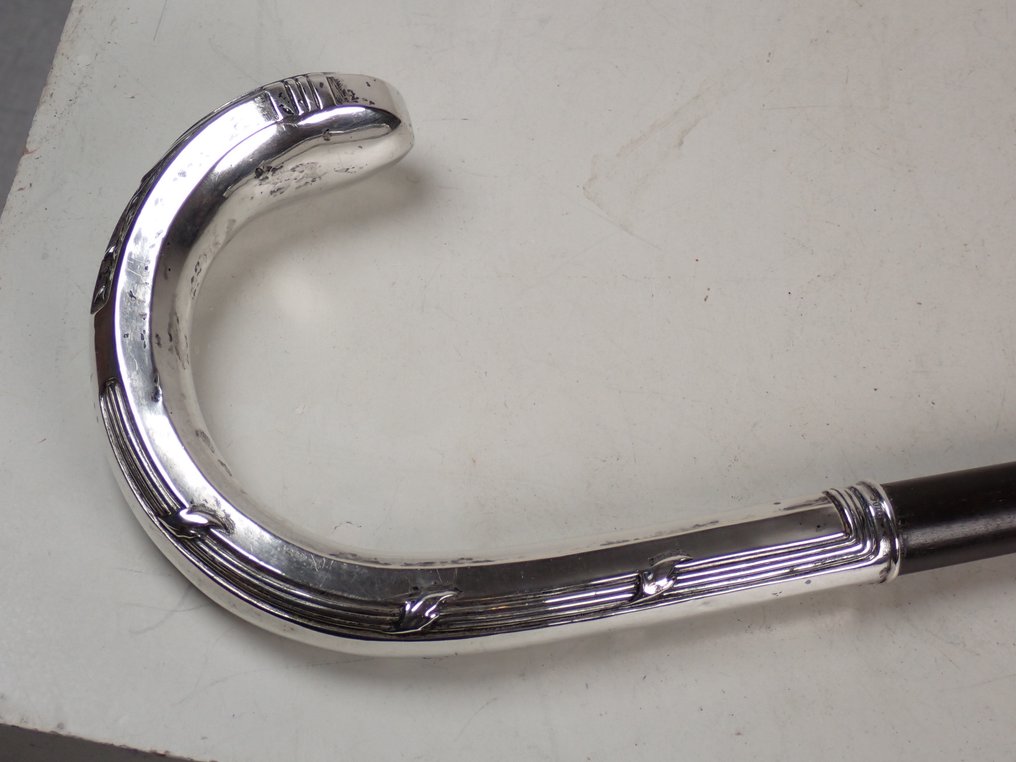 Stock - Mit .800 Silbergriff. - .800 Silber, Hartholz #2.1