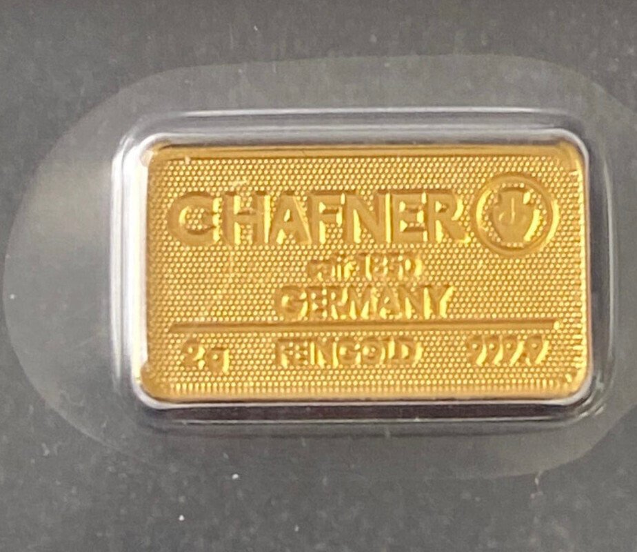 2 gramas - Ouro .999 - C. Hafner, Germany - Selado e com certificado #1.0