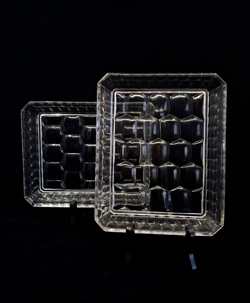 Val Saint Lambert - Charles Graffart & René Delvenne - Vassoio (2) - Scaglie - Vetro #1.0